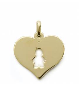 Pendentif coeur ouvert garcon