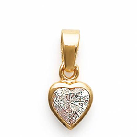 Pendentif coeur zircon immergé