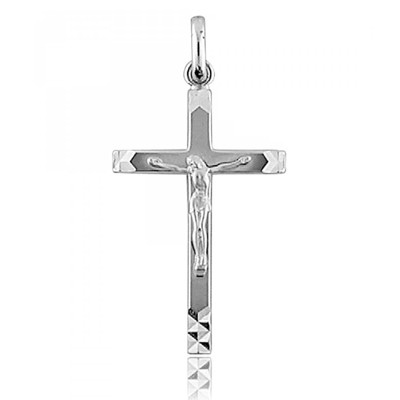 Collier Homme Argenté Avec Croix - Chaîne Acier Inoxydable 70 Cm - Pendentif Gravé Tribal - Cadeau Pour Lui