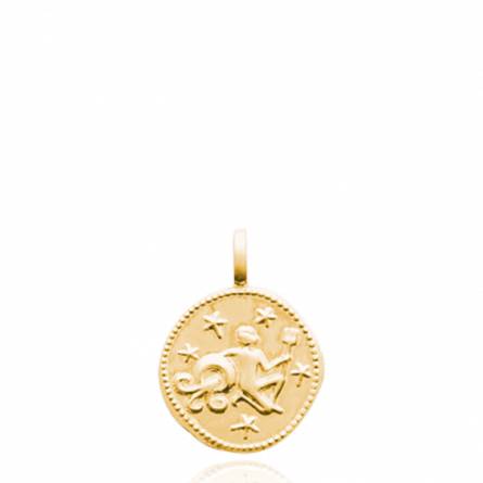 Pendentif enfant plaqué or Le verseau ronde