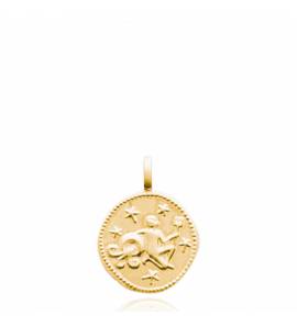 Pendentif enfant plaqué or Le verseau ronde