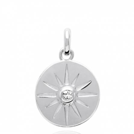 Pendentif femme argent Strass étoilé ronde