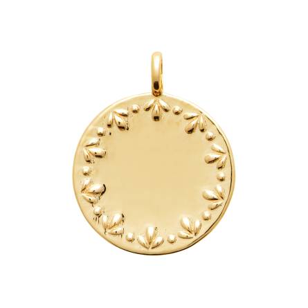 Pendentif femme plaqué or Pirtera ronde