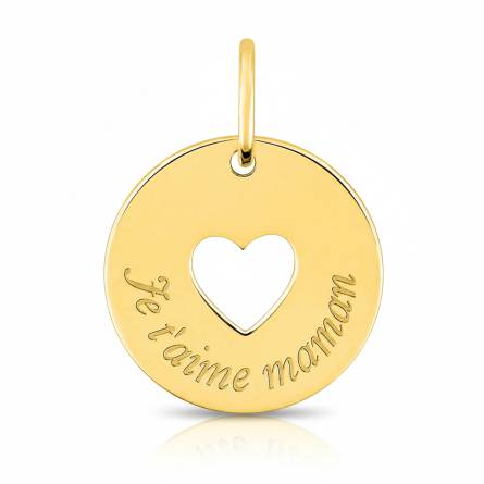 Pendentif femme plaqué or Revia ronde