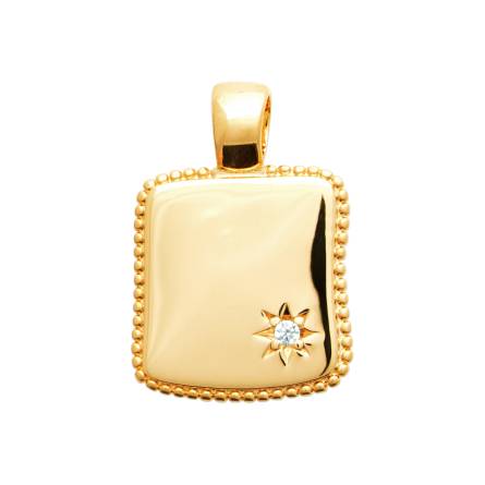 Pendentif femme plaqué or Tamira rectangle
