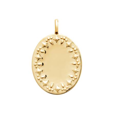 Pendentif femme plaqué or Vama ovale
