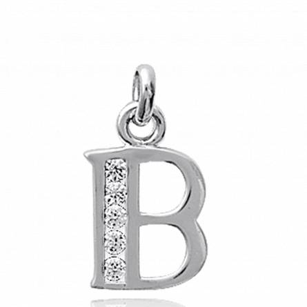 Pendentif lettre B rhodiée