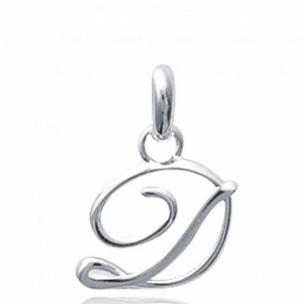 Pendentif lettre D argent traditionnel