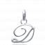 Pendentif lettre D argent traditionnel mini