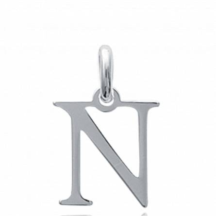 Pendentif lettre N argent moderne