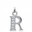 Pendentif lettre R rhodiée mini