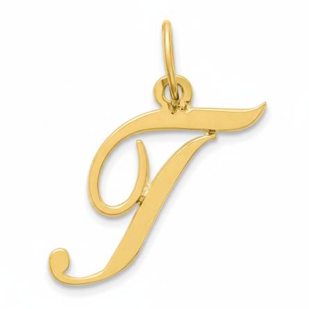 Pendentif lettre T plaqué or