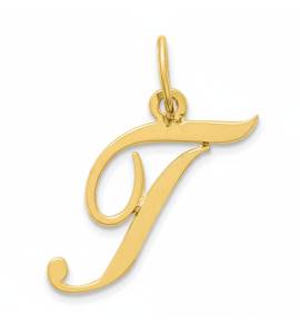 Pendentif lettre T plaqué or