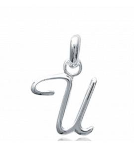 Pendentif lettre U argent traditionnel