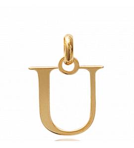 Pendentif Lettre U plaqué or moderne