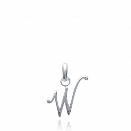 Pendentif lettre W argent traditionnel