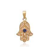 Pendentif main fatma bleu
