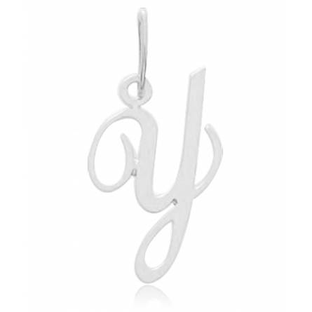 Pendentif or blanc lettre Y traditionnel