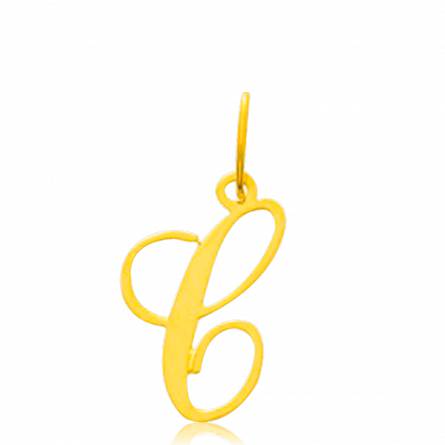 Pendentif or jaune ettre C traditionnel