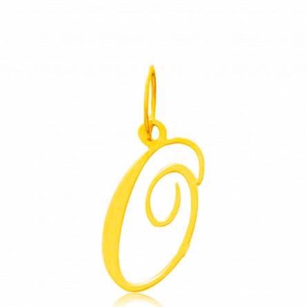 Pendentif or jaune lettre O traditionnel