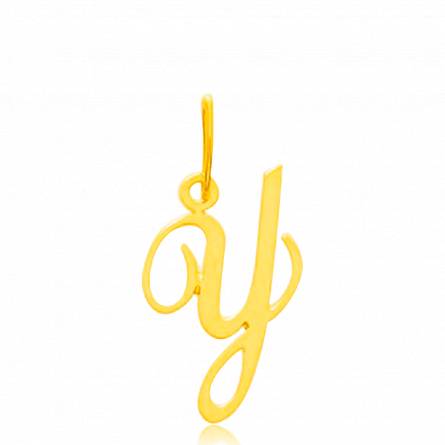 Pendentif or jaune lettre Y traditionnel