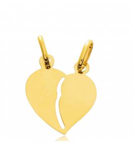 Pendentif or Sectionnable abiel coeur jaune