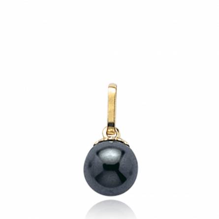 Pendentif perle noire dense