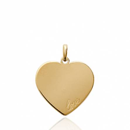 Pendentif plaqué or gravé Love