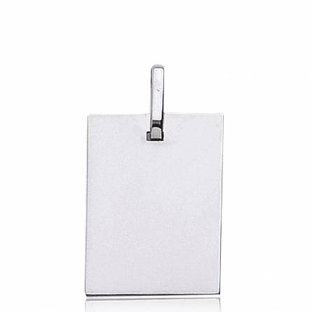 Pendentif Rectangulaire Or Blanc