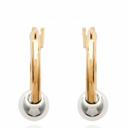 Pendientes mujer bañado en oro Bérénice 1.5 cm anillado