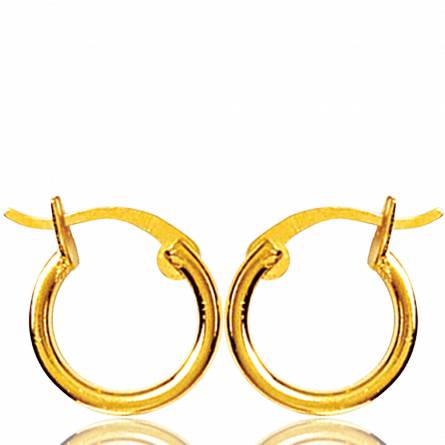 Pendientes mujer bañado en oro Classique 1.2 cm anillado