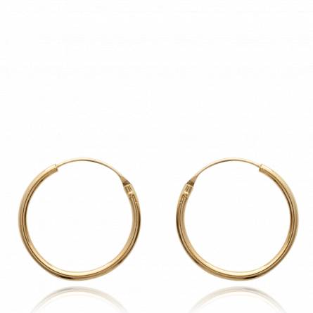 Pendientes mujer bañado en oro Classique 2 cm anillado