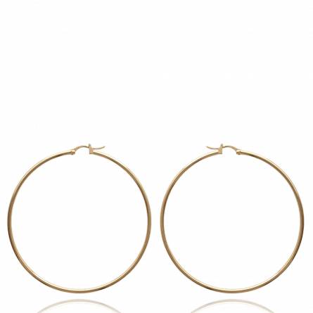 Pendientes mujer bañado en oro Traditionnelle 6 cm redondel