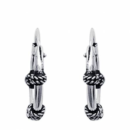 Pendientes mujer plata anillado