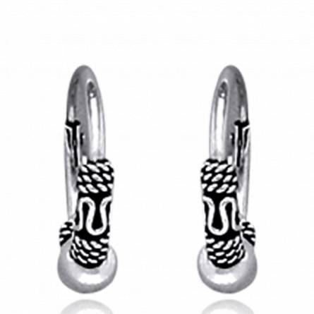 Pendientes mujer plata Balinaise 1.2 cm anillado