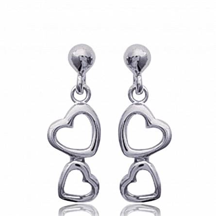 Pendientes mujer plata Coeur en équilibre