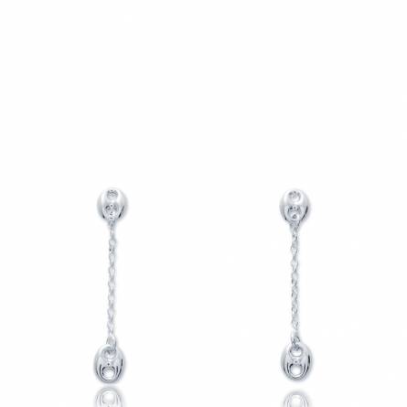 Pendientes mujer plata Double