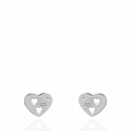 Pendientes mujer plata Impressions corazón