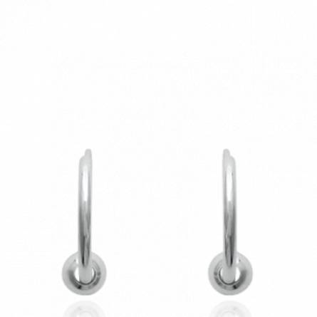 Pendientes mujer plata Succès paisible 1.2 cm redondeado