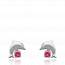 Pendientes  niño plata Dauphin celeste 2 rosa mini