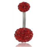 Piercing Bola de Strass Vermelho
