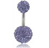 Piercing Bola de Strass Violeta