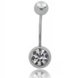 Piercing Bola em Aço com Strass