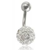 Piercing boule strass blanc Zernin