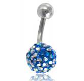 Piercing boule strass bleu foncé Zéphyr