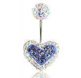 Piercing cristal coeur violet Zuzen