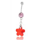 Piercing femei oțel 8 rosu