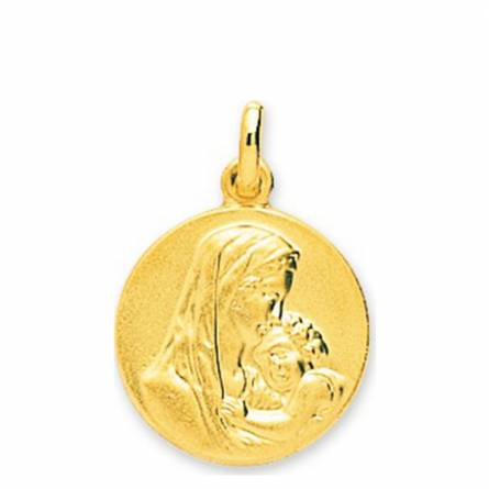Pingente feminino ouro Vierge Marie et Jésus medalhão