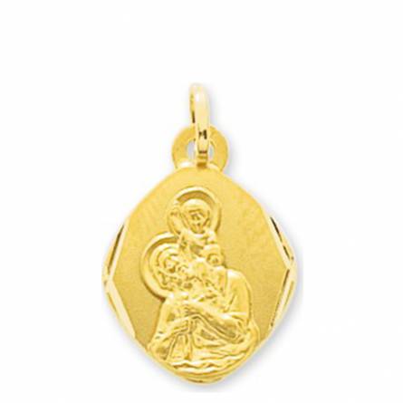 Pingente ouro Saint Christophe losange medalhão