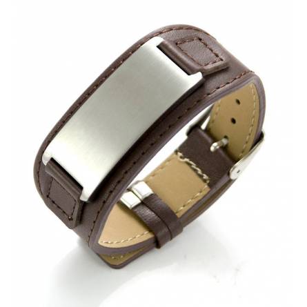 Pulseira de Força masculino aço Thémis marrom